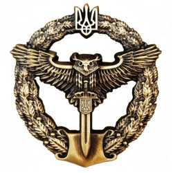 Beret Brass Insignia of military intelligence of Ukraine